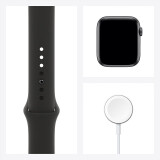 Apple Watch Series 6智能手表 GPS款 44毫米深空灰色铝金属表壳 黑色运动型表带 M00H3CH/A