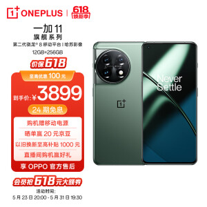 一加11】OPPO 一加11 12GB+256GB 一瞬青第二代骁龙8 哈苏影像拍照2K +