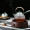 康佳（KONKA）电陶炉煮茶器 煮茶炉烧水壶 电磁炉家用泡茶壶玻璃迷你小型蒸汽全自动茶具套装 木纹圆炉 单炉