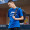 李宁（LI-NING）短袖T恤男士圆领半袖棉文化衫运动时尚字母潮流圆领国潮logo男装 暴风蓝-6 L