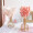 冰箱上面装饰品 冰箱上放的装饰花桌子摆件放在上面顶部茶几装饰品餐桌客厅假轻奢 白色鸵鸟羽毛5片含金属镂空花瓶 干花包