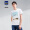 HLA海澜之家印花图案款短袖T恤夏季舒适休闲字母HNTBJ2Q089A米白花纹(89)175/92A(50)