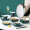 裕行 碗碟套装北欧陶瓷餐具套装 家居碗盘子筷子鱼盘餐具家用 墨羽32头礼盒装