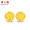 周六福珠宝 黄金耳钉足金女款3D硬金玫瑰花黄金耳钉 定价AD090254 约1.1g
