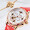 飞亚达（FIYTA）手表女 四叶草系列机械表镂空母贝表盘红皮带 节日礼物送老婆