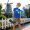 探路者童装 2018春夏新款男童弹力速干透气短袖短裤套装QAXG83021先锋钴蓝色 130