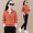 峰艺酷（FENGYIKU） 品牌运动套装女春秋新款棉质跑步休闲套装健身运动衣服装三件套 橘色 7352 女XXL 120斤-130斤
