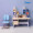 帕默 Palmer 儿童学习桌椅套装可升降中小学生书桌积木款多功能带书架作业桌写字桌孩子家用课桌 DIY书架+加大置物箱+扶手椅(蓝2.0)