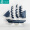 墨斗鱼木制帆船33cm深蓝色2050客厅酒柜电视柜摆件家居装饰品手工艺品