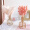 可狄冰箱上面装饰品 冰箱上放的装饰花桌子摆件放在上面顶部茶几装饰品餐桌客厅假轻奢 白色鸵鸟羽毛5片含金属镂空花瓶 干花包