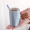 贝瑟斯简约办公室马克杯带盖带勺陶瓷杯创意牛奶杯菱形情侣杯蓝色可定制