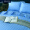 优曼达（YOUMANDA） 全棉四件套星级酒店宾馆布草床上用品白色纯棉可定制免费绣字 40S蓝色三公分缎条 1.5m（5英尺）床