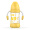 日康宽口玻璃奶瓶 新生儿自动吸管奶瓶 防摔宽口有柄(240ml)黄色RK-N1015