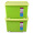 百草园 青春系塑料整理箱收纳箱 衣服杂物储物箱 40L 2个装 苹果绿