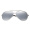 帕森（PARZIN）时尚蛤蟆款偏光太阳镜 情侣款偏光驾驶墨镜8079 银框反光膜水银片