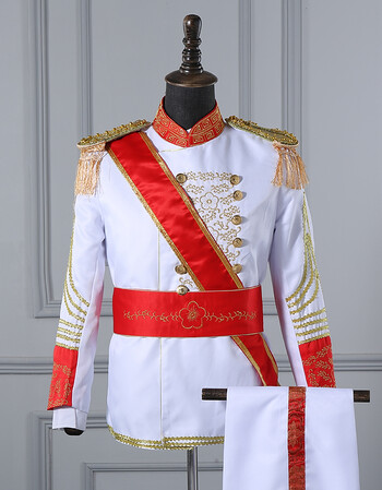 欧洲宫廷军礼服大帅演出服表演黑白男欧式舞台鼓乐队服装影楼 大帅服