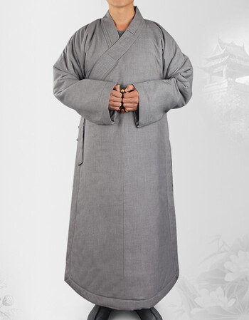 服装冬款保暖棉袄僧衣大褂男女款和尚衣出家人长褂长袍佛教用品 灰色