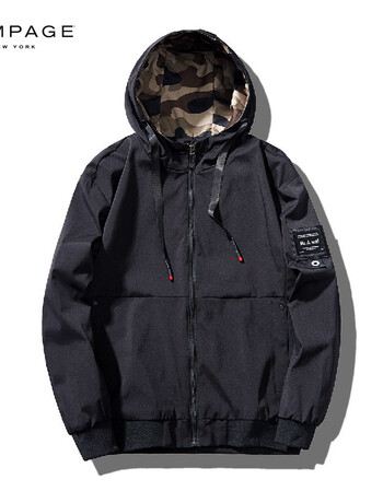 rampage 美国潮牌纯色夹克港风男士休闲连帽外套 黑色 185