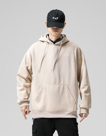 嘉福伦加绒卫衣男外套2020秋冬潮流青年时尚帅气百搭学生宽松连帽纯色