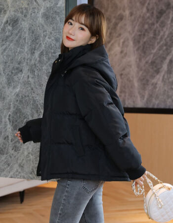 棉服2021新款棉衣韩版宽松面包服女冬装外套短款小棉袄ins潮黑色m适合
