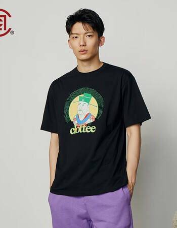 clotclottee肖像印花短袖t恤神话物语系列黑色陈冠希主理黑色00s