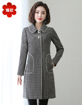 女装 毛呢大衣 朵丽琦 京东新款上市薄款外套女中长款2019春季新款