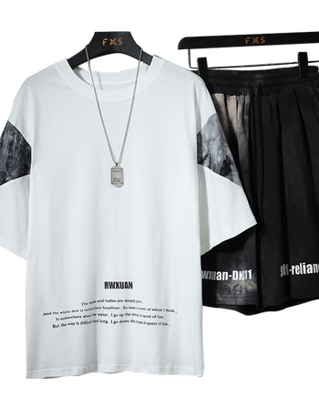 苏京猫7xl M码260斤可穿秋季七分袖t恤男短袖加肥加大码宽松五分袖中袖胖子肥佬半袖上衣特大码男