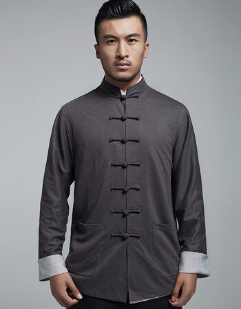 摩尔古迪(mooregood) 2019时尚男士唐装批发复古修身唐装男连肩秋冬款