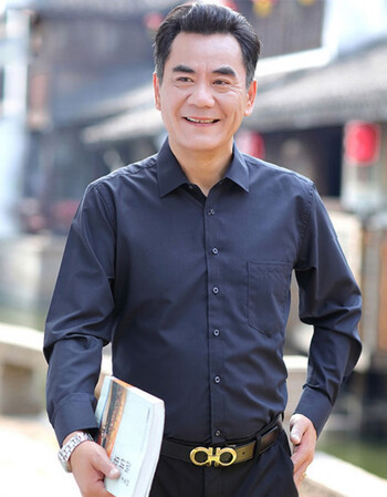 尊首zunshou尊首爸爸工作装中年男士口袋长袖衬衫中老年人免烫40岁50