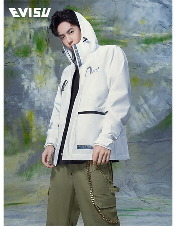 【王一博同款】evisu evisukuro 21ss 男士海鸥印花夹克 白色 l