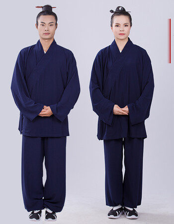 麻纱道士服四平衫男女道家服装太极服垂感好不打皱斜