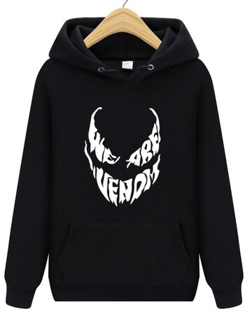 品牌直营 毒液卫衣 加棉时尚卫衣毒液动漫图案印花卫衣套头男女士连