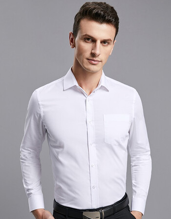 春季新款商务正装休闲修身免烫白衬衣纯色衬衫男装 x1007-11纯白色 37