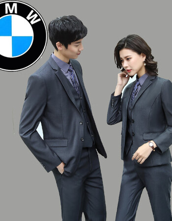 宝马4s店销售工作服男西服套装深灰色西装外套女职业装服务顾问春深