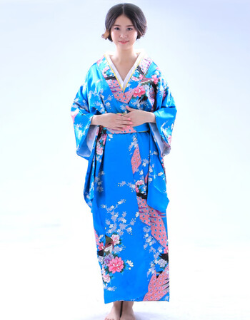 cos动漫长款振袖拍照写真日本传统舞台服装宽松日式和服女正装夏 孔雀