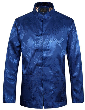 老人唐装男中老年人中国风长袖夹克中式喜庆过寿生日爷爷春秋外套