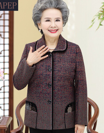 apep中老年人外套女奶奶秋裝外套媽媽春季老太太長袖衣服7080歲90婆婆