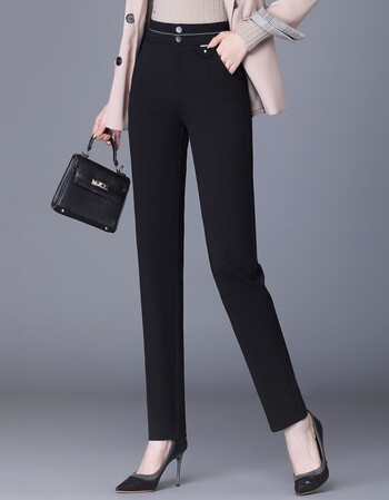 帕彩休闲小脚西装裤女宽松垂感2021秋季新款时尚修身显瘦高腰直筒西裤