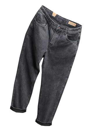 黑色牛仔裤男直筒宽松秋冬款加厚纯棉裤子男士赤耳包边长裤潮牛仔裤34