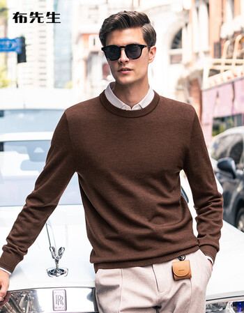 布先生针织衫男冬季羊毛衫男款上衣羊毛衫t恤时尚毛衣男装衣服打底衫