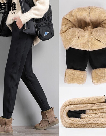 裤子系带加厚运动裤女学生卫裤侧拼接抽绳款黑色加绒特厚l码建议100斤