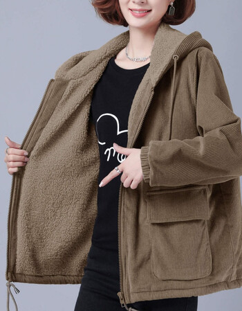 款风衣洋气休闲宽松百搭妈妈大码上衣外套卡其色加绒加厚l建议95115斤