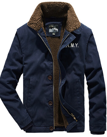 索菲新郎索菲新郎冬季棉服加厚加绒n1海军甲板服羔羊绒夹克男美式棉衣