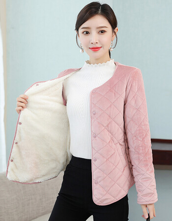 女冬季加绒加厚贴身小棉袄内胆棉衣女士穿的舒适冬季小款内穿保暖短款