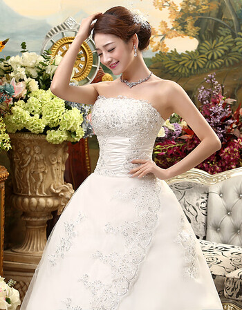 恒源祥抹胸婚纱新娘婚纱裙仙女成人礼中学生长拖尾新款韩式修身显瘦