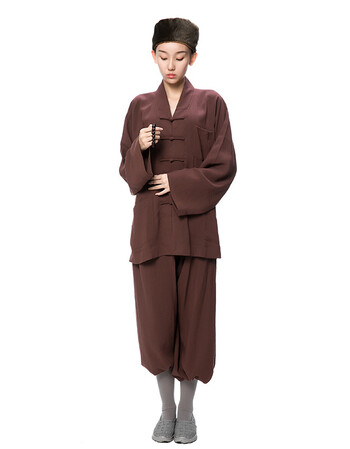 【冬装新品】僧服棉麻吸汗植物麻尼姑和尚抗皱居士套装布扣长褂短褂送