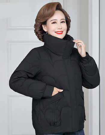 中年妇女加肥加大短款羽绒服中老年人轻薄款立领女冬季妈妈穿的保暖