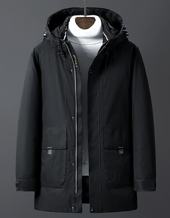 凡迪时尚l8xl男士大码加大加肥冬季棉服男中长款连帽青年棉衣韩版潮流