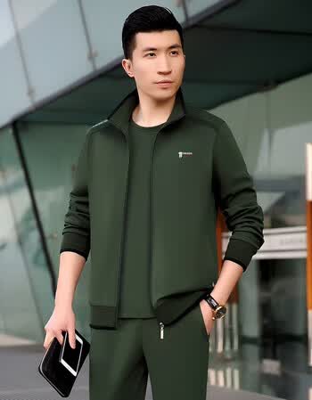 京东优选〗2019运动套装男中老年人春秋季男士休闲运动服三件套爸爸