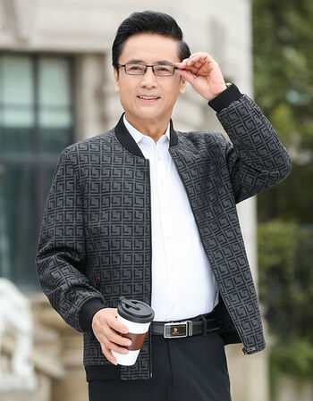 maycaur中老年男装外套秋季40到50岁爸爸装夹克休闲男士秋装百搭上衣